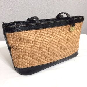 Brahmin Tisbury collection Raffia straw satchel